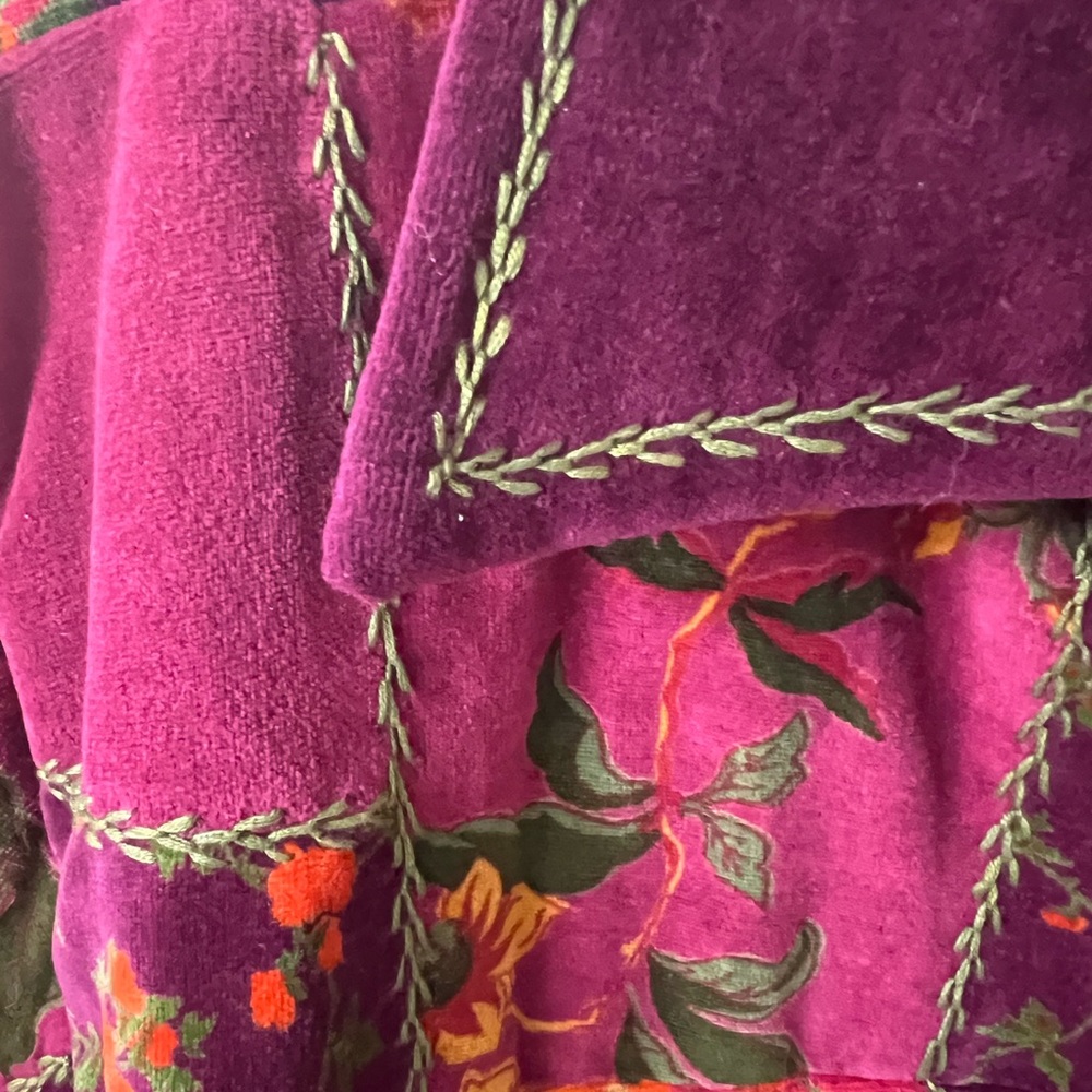 April Cornell Patchwork Velvet Jacket Small Rever… - image 4